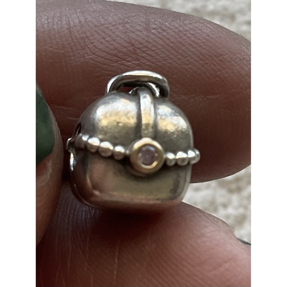 retired sterling silver ALE 925 Pandora "Purse" clip charm - Picture 2 of 8
